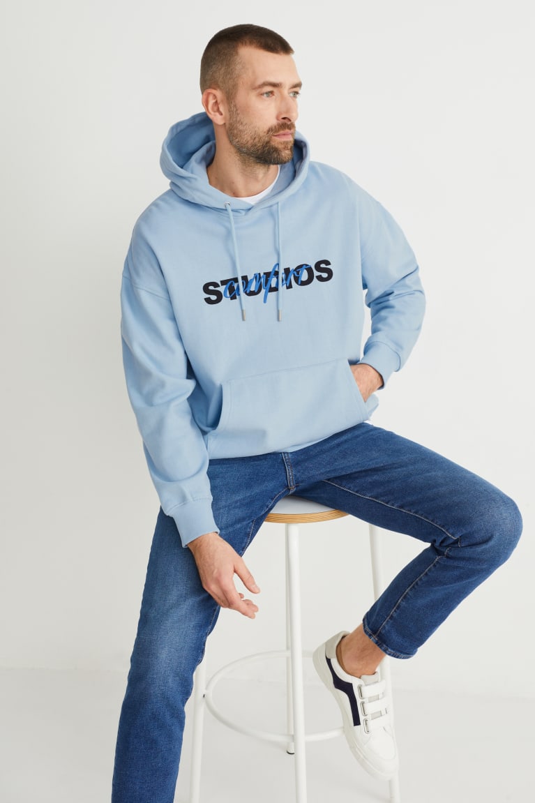 Light Blue C&A With Recycled Polyester Men's Sweatshirts | JUHGC-2615