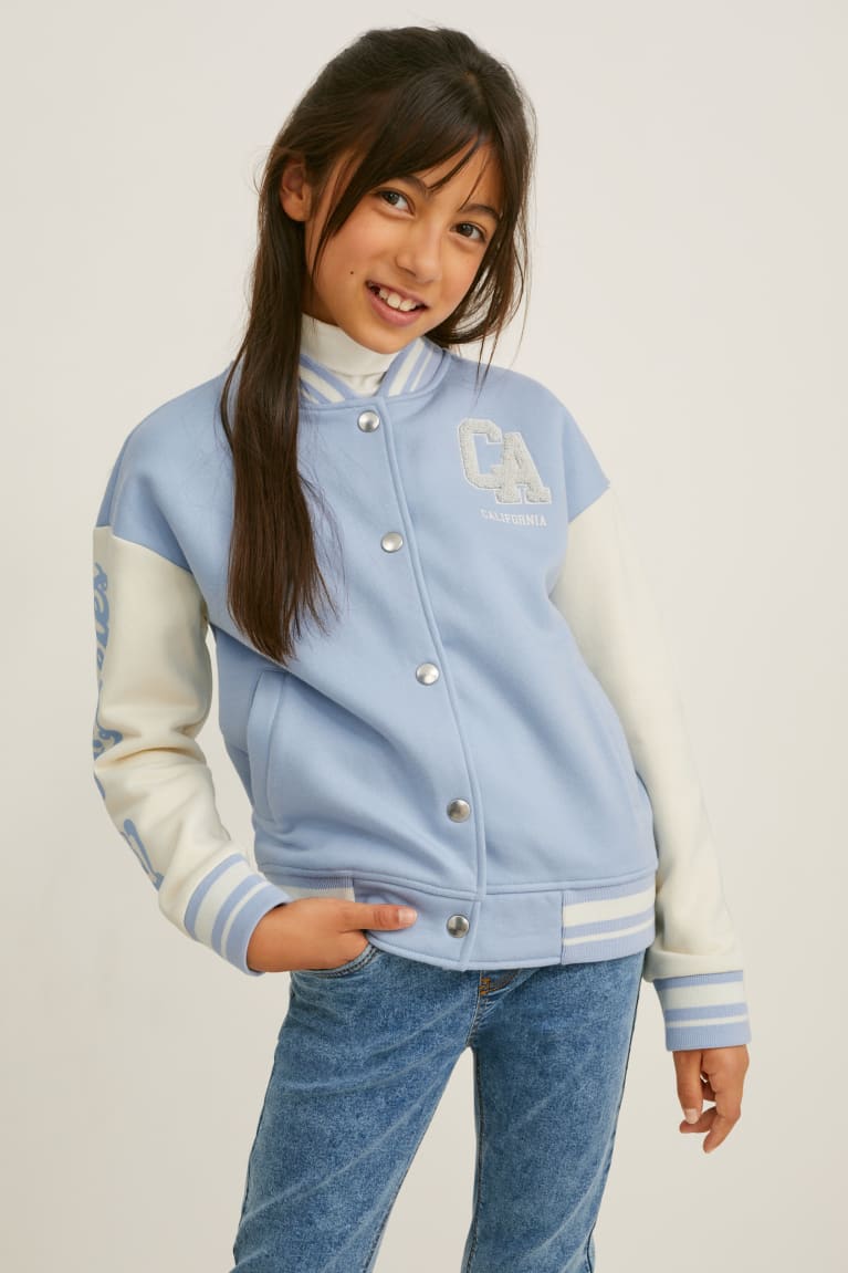 Light Blue C&A Zip-through Girls' Sweatshirts | BLRGV-5706