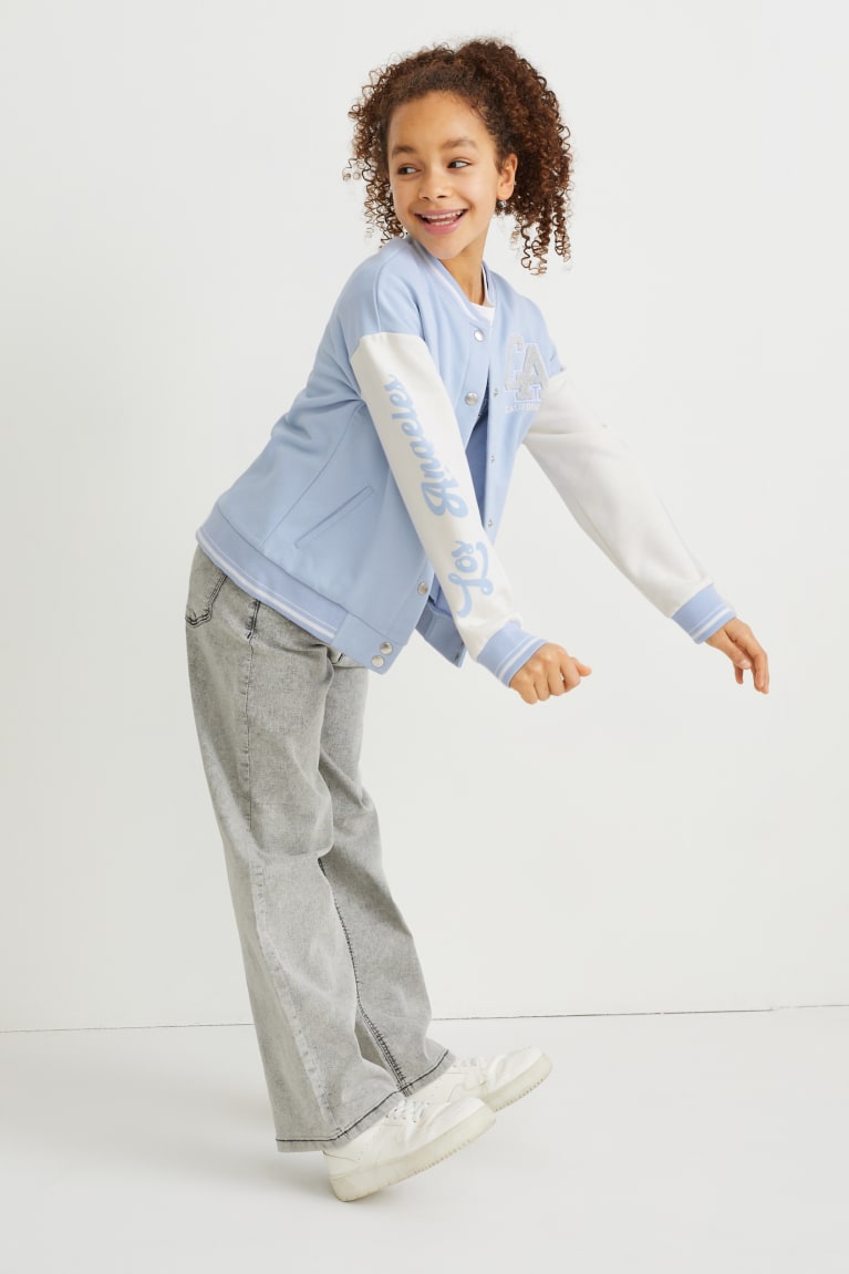 Light Blue C&A Zip-through Girls' Sweatshirts | WCYAP-8097