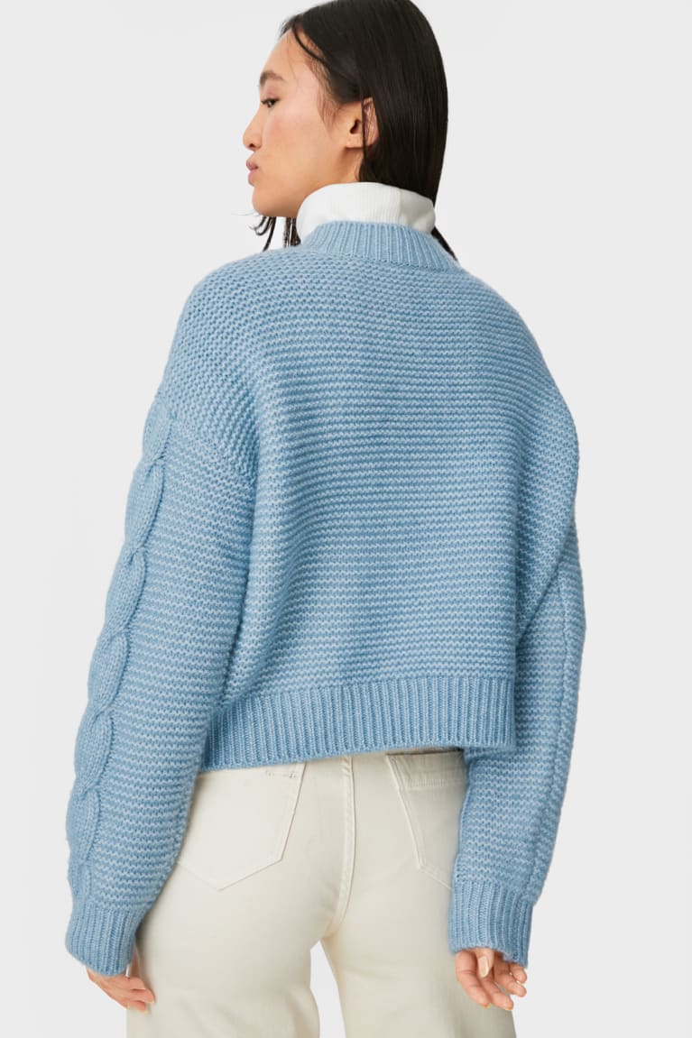 Light Blue Melange C&A Recycled Women's Jumper | ZSVQT-7189