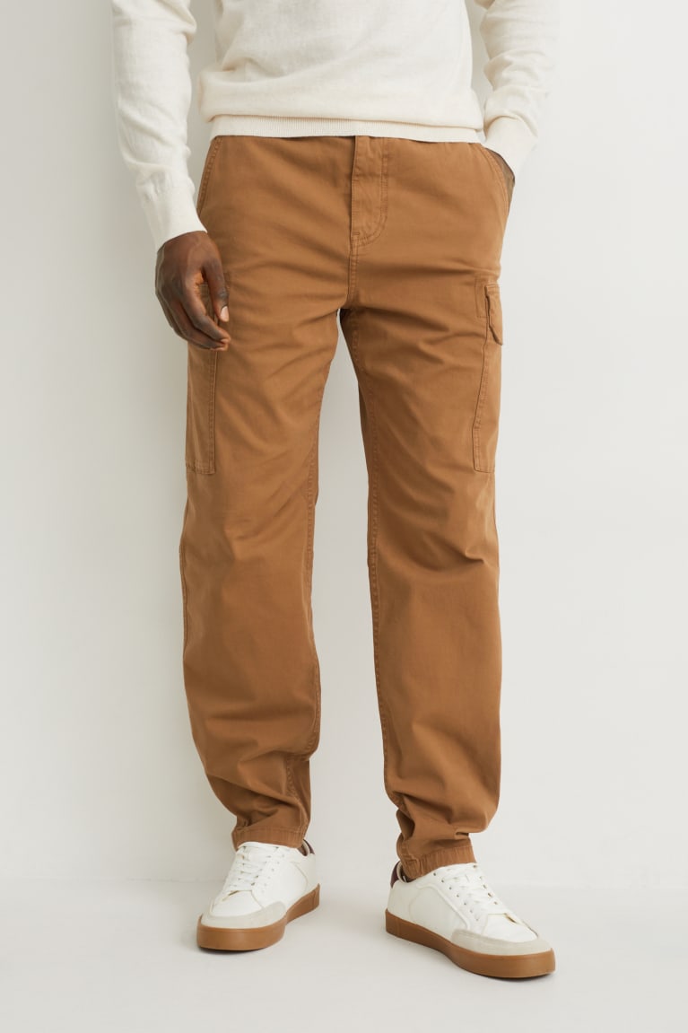 Light Brown C&A Cargo Regular Fit Men's Trousers | VPOUI-0376