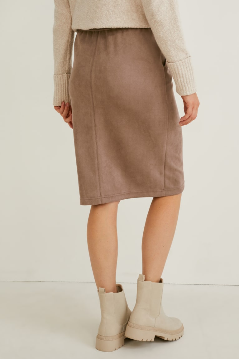 Light Brown C&A Faux Suede Women's Skirts | FZCOV-1926