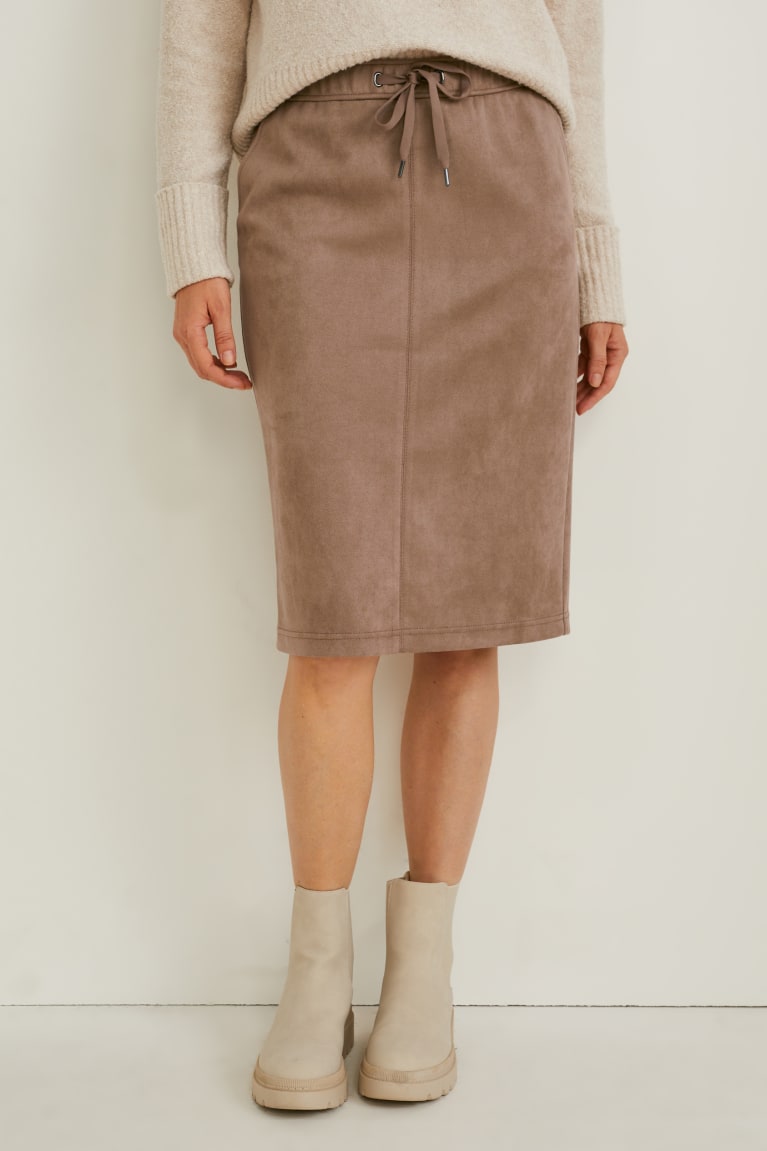 Light Brown C&A Faux Suede Women's Skirts | FZCOV-1926