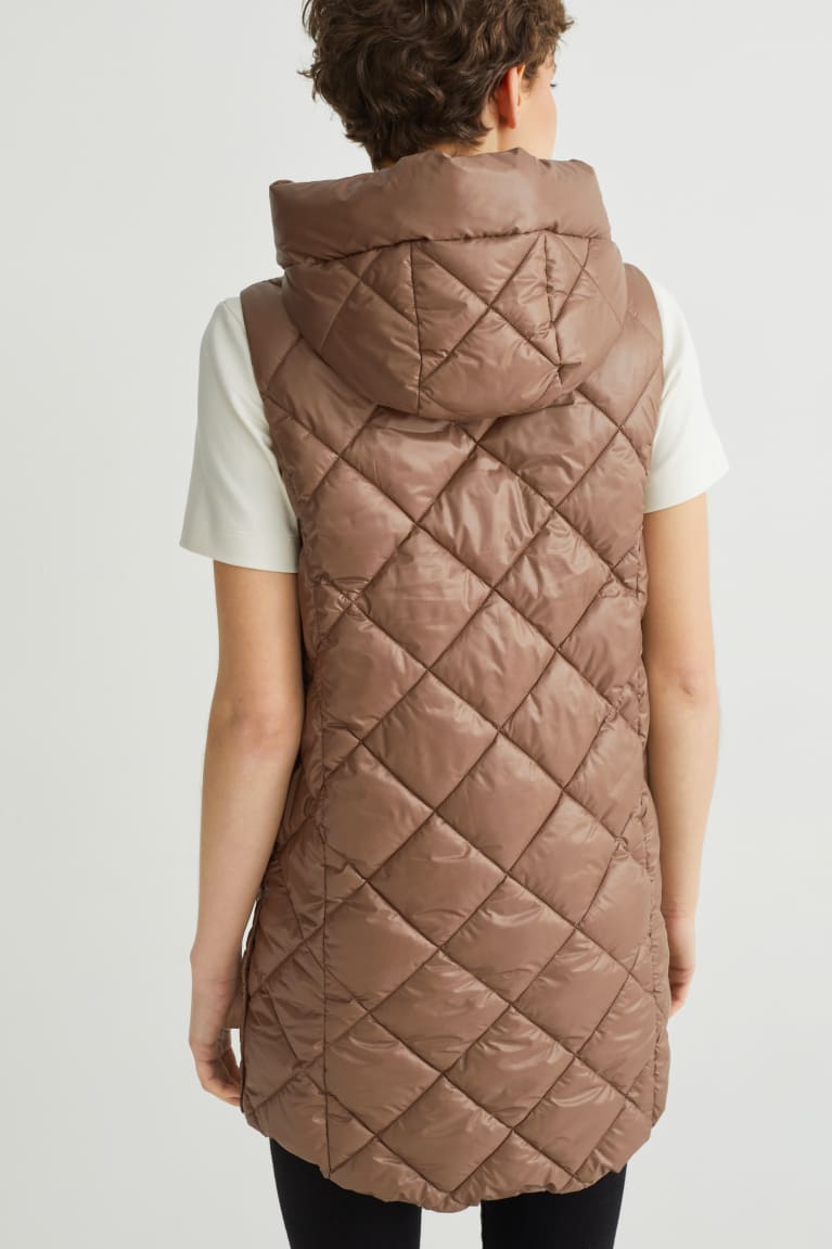 Light Brown C&A Quilted Gilet With Hood Bionic-finish®eco Women's Jackets | DQVUO-1043