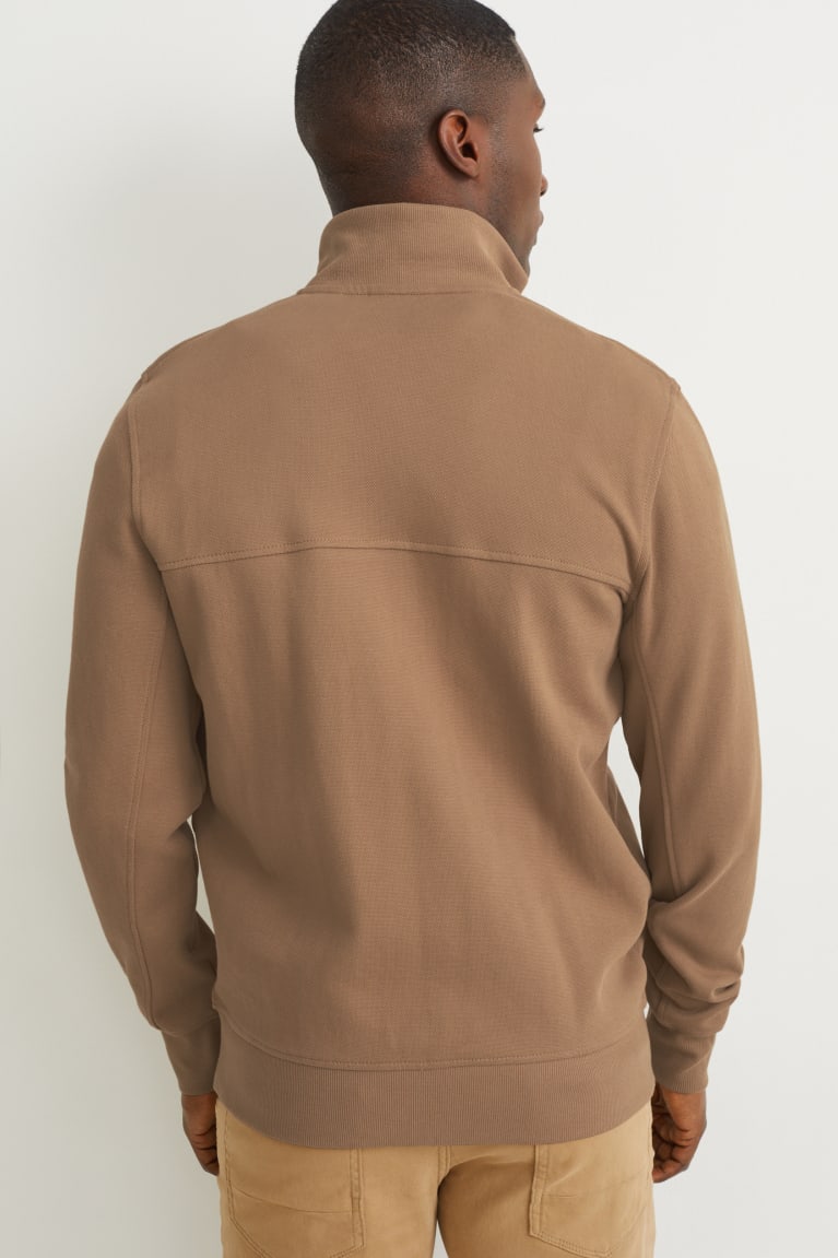 Light Brown C&A Zip-through Men's Sweatshirts | UXBZT-7906