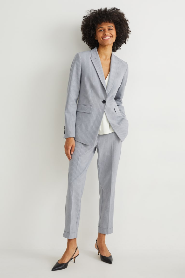 Light Gray C&A Business Blazer- Regular Fit 4 Way Stretch Women's Jackets | ZMANL-4013