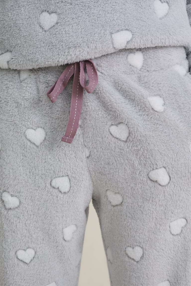 Light Gray C&A Fleece Pyjama Bottoms Patterned Women's Nightwear | EFMWK-6103