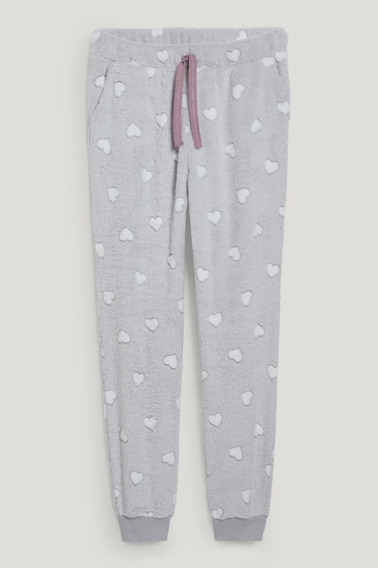 Light Gray C&A Fleece Pyjama Bottoms Patterned Women's Nightwear | EFMWK-6103