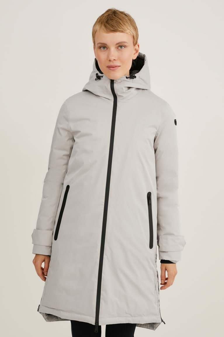 Light Gray C&A Outdoor With Hood Thermolite® Ecomade Women\'s Coats | RTULV-5763