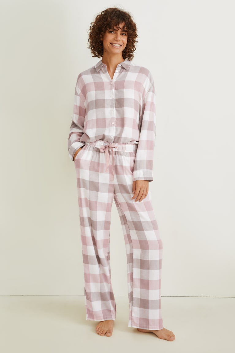 Light Gray C&A Pyjamas Check Women\'s Nightwear | QGDKP-5716