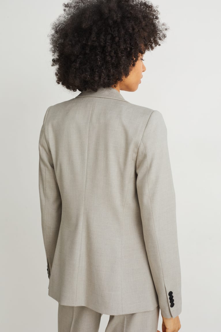 Light Gray Melange C&A Business Fitted With Recycled Polyester Women's Jackets | DAMTL-8971