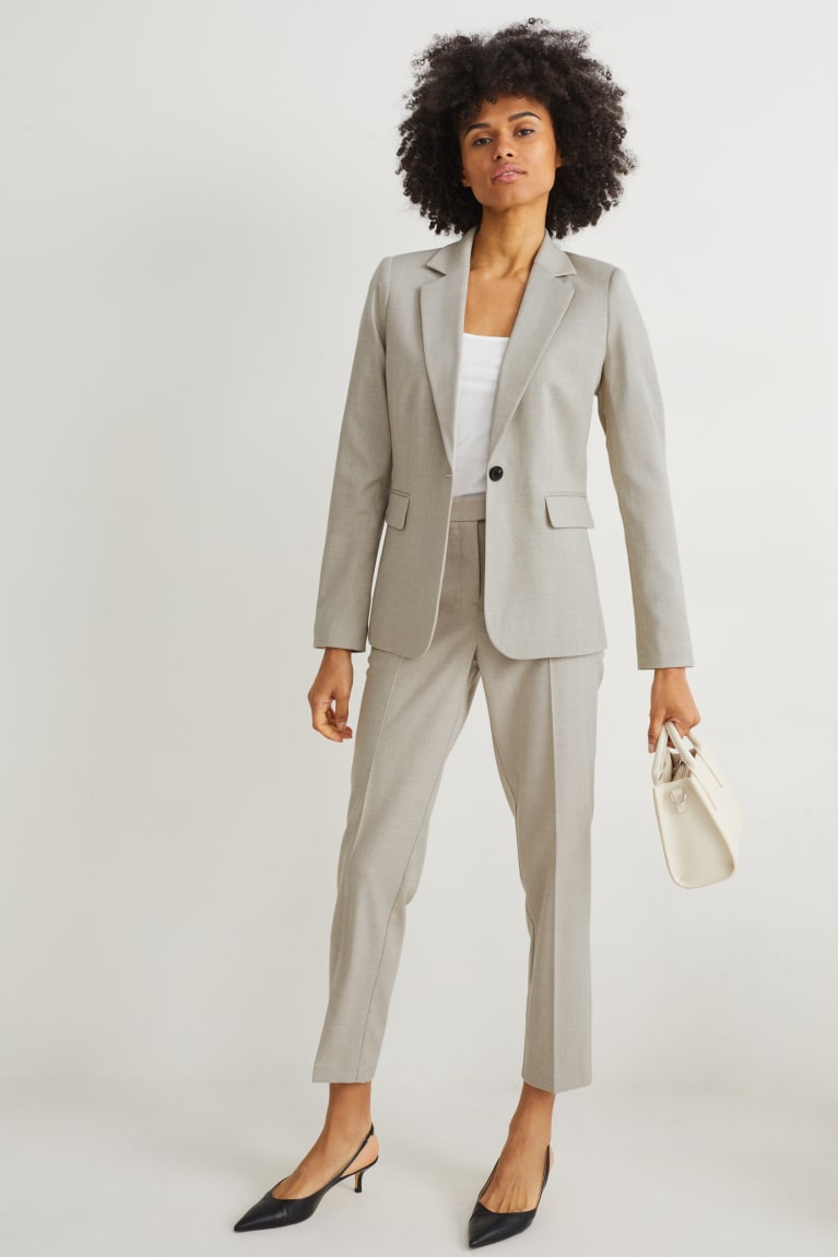 Light Gray Melange C&A Business Fitted With Recycled Polyester Women's Jackets | DAMTL-8971