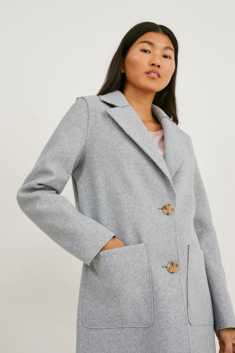 Light Gray Melange C&A Coat Women's Jackets | BMQRC-4960