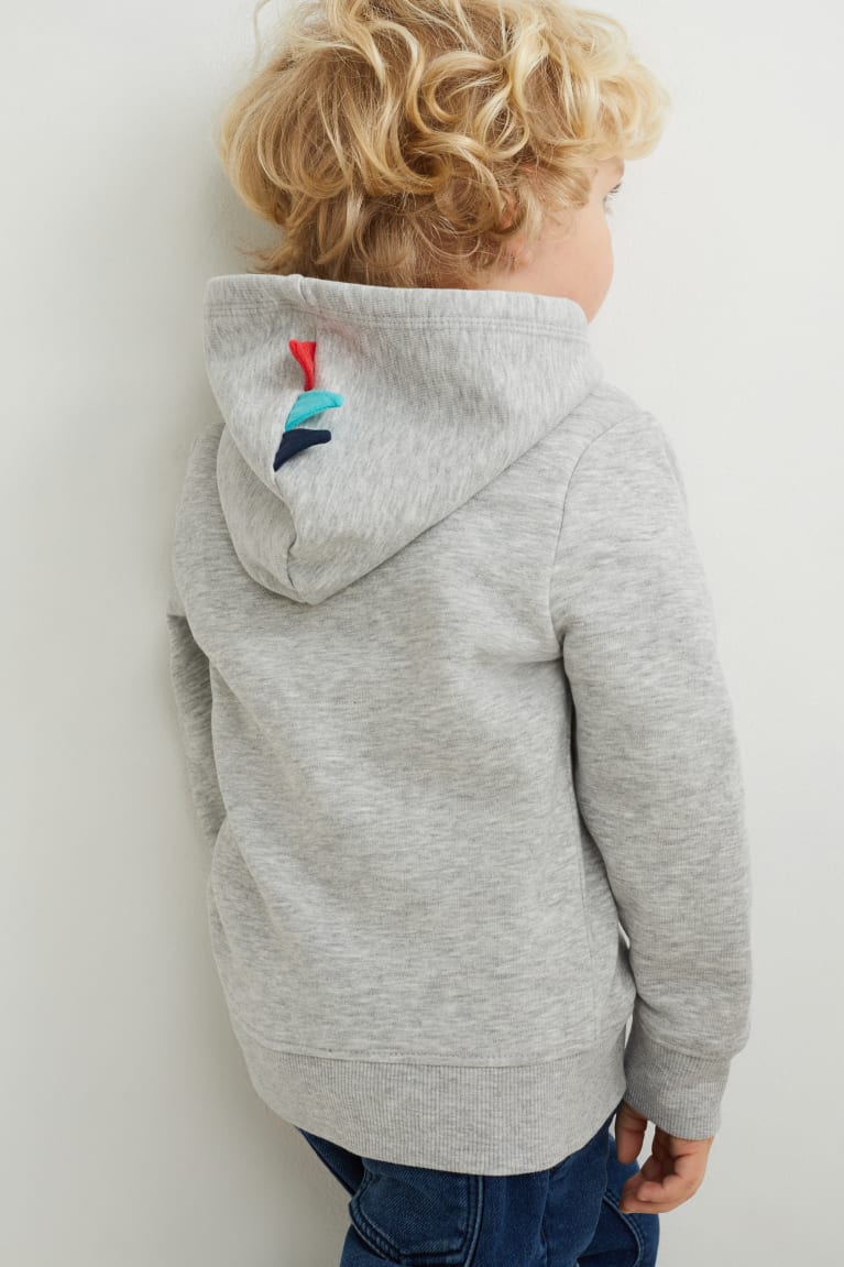 Light Gray Melange C&A Dinosaur Girls' Hoodie | HDRXM-5236