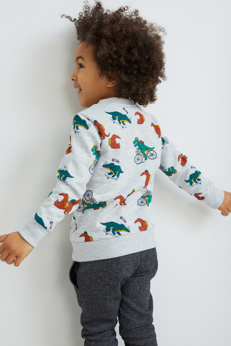 Light Gray Melange C&A Dinosaur Girls' Sweatshirts | LUCWH-5268