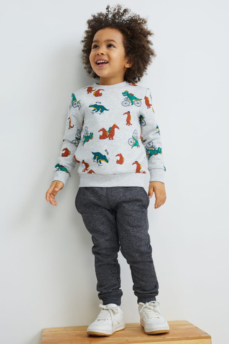 Light Gray Melange C&A Dinosaur Girls' Sweatshirts | LUCWH-5268