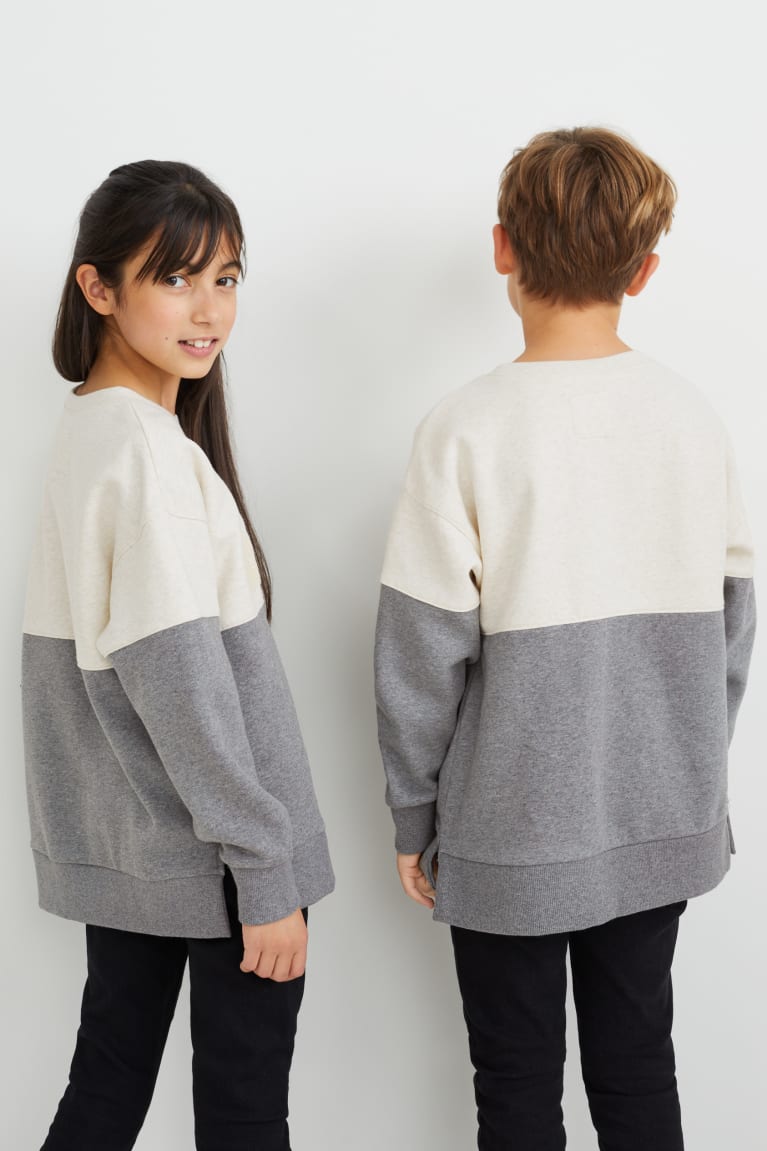 Light Gray Melange C&A Genderneutral Organic Cotton Girls' Sweatshirts | JMSXP-6018