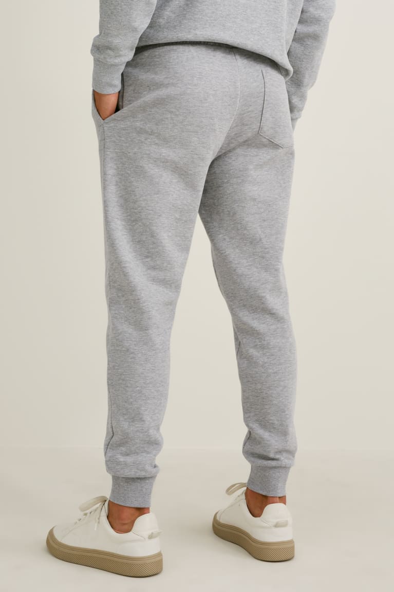 Light Gray Melange C&A Joggers With Organic Cotton Men's Trousers | BSRKF-0218