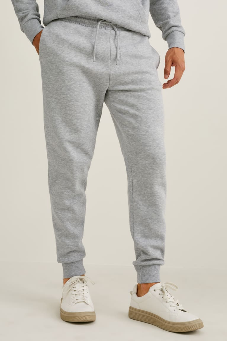 Light Gray Melange C&A Joggers With Organic Cotton Men's Trousers | BSRKF-0218