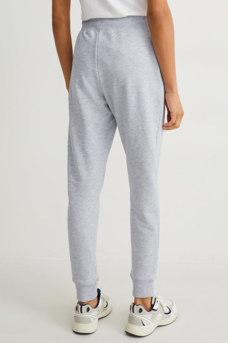 Light Gray Melange C&A Joggers With Organic Cotton Women's Trousers | RWHTK-3985