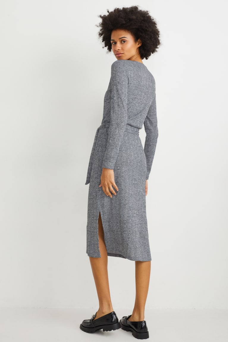 Light Gray Melange C&A Knitted Women's Dress | BXNQS-1096