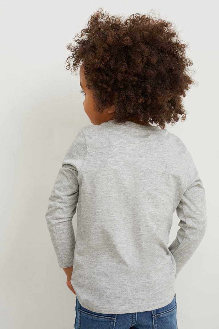 Light Gray Melange C&A Marvel Long Sleeve Boys' Top | WXDAQ-0935