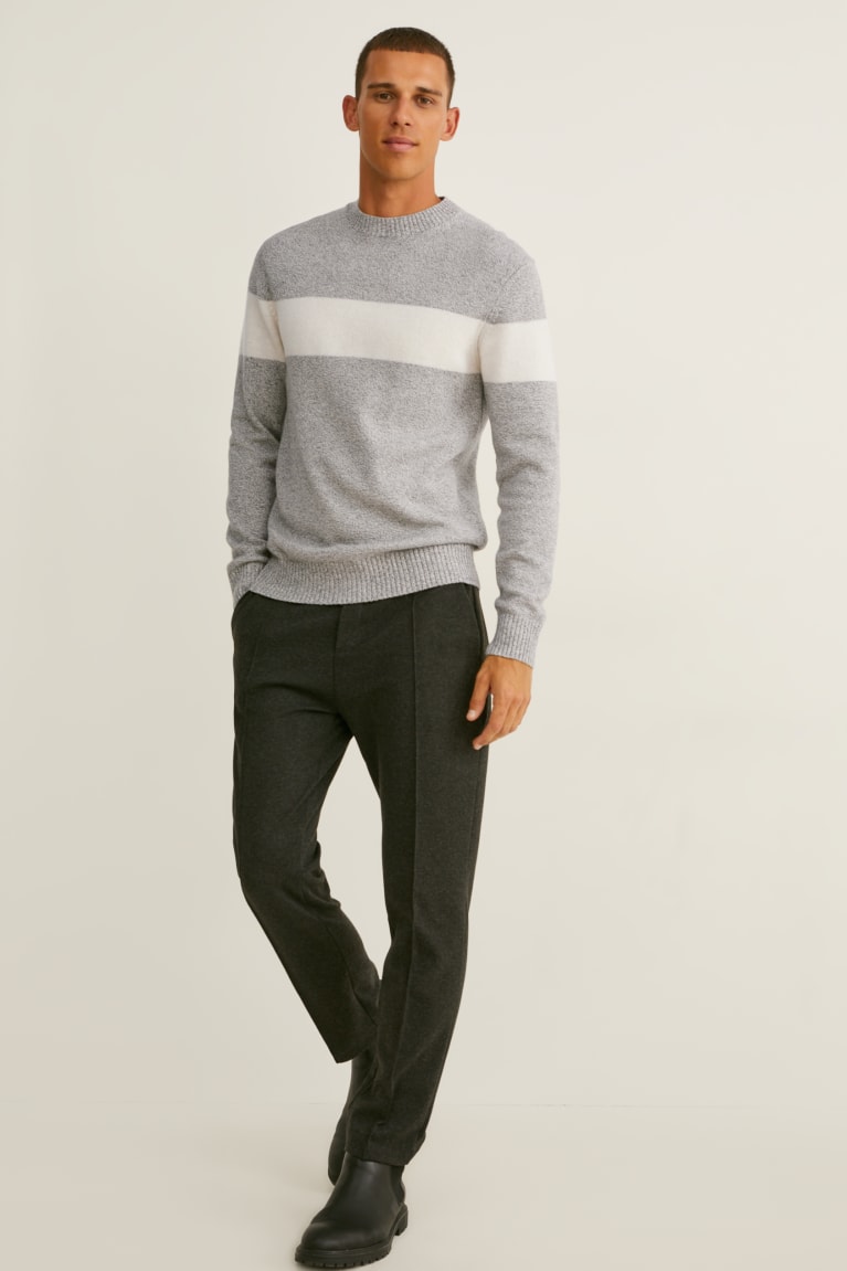 Light Gray Melange C&A Men's Jumper | FRMEA-7251