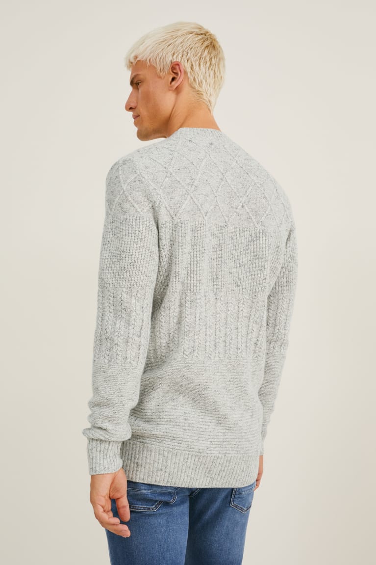 Light Gray Melange C&A Men's Jumper | UTHEJ-3946