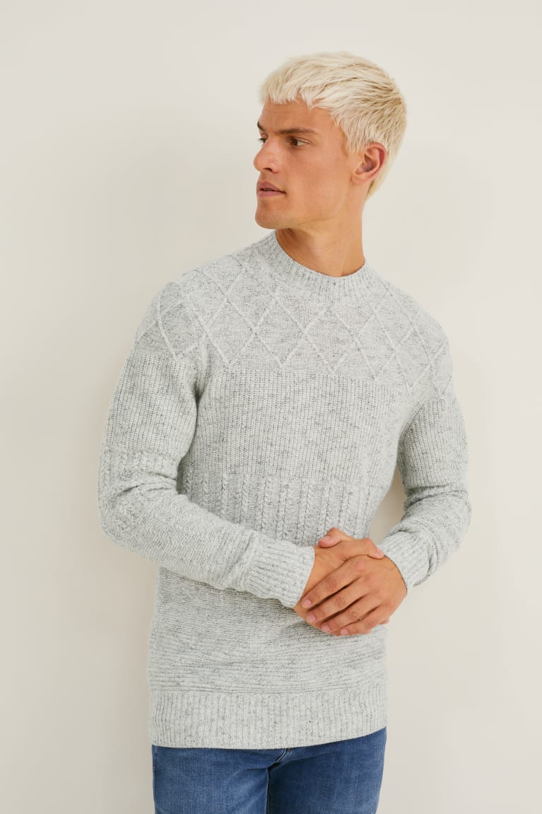 Light Gray Melange C&A Men\'s Jumper | UTHEJ-3946