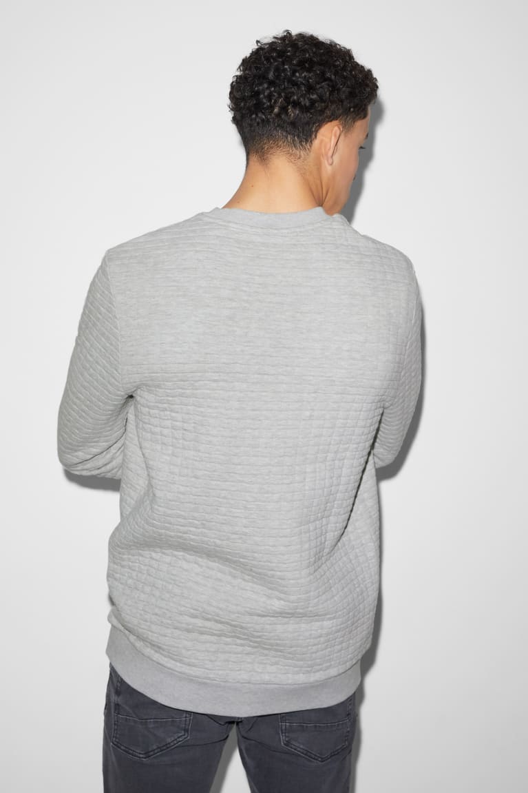 Light Gray Melange C&A Men's Sweatshirts | LZGYQ-6581