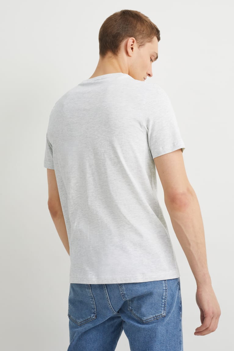 Light Gray Melange C&A Men's T-shirts | JZTCS-2589