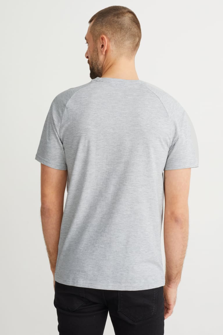 Light Gray Melange C&A Men's T-shirts | TZEOI-2304