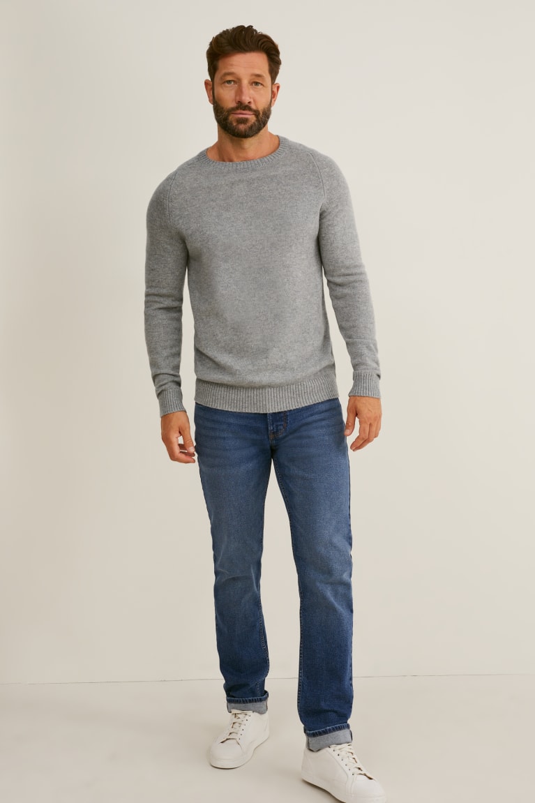 Light Gray Melange C&A New Wool Men's Jumper | IACPF-1324