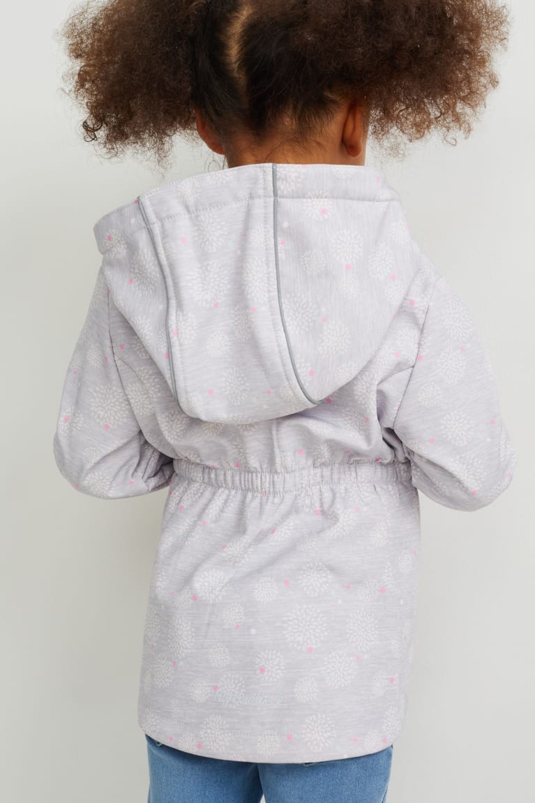 Light Gray Melange C&A Softshell With Hood Patterned Girls' Jackets | JCWAX-8023