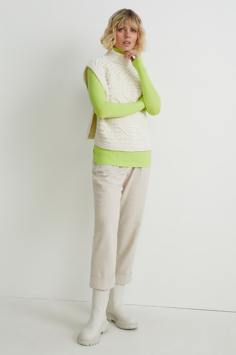 Light Green C&A Polo Neck Women's Top | ALJXK-2140