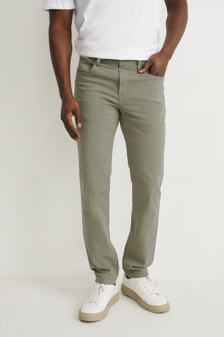 Light Green C&A Slim Fit Flex Lycra® Men's Trousers | TJGRI-2940