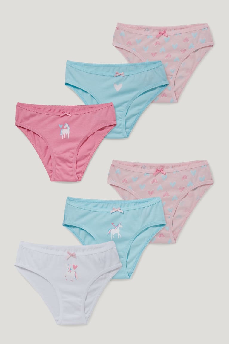 Light Turquoise C&A Multipack Of 6 Unicorn Briefs Organic Cotton Girls\' Underwear | YQUGS-9813