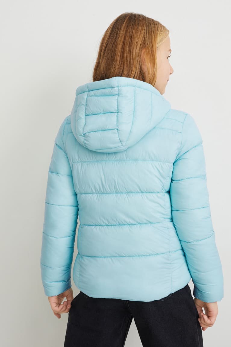 Light Turquoise C&A Quilted With Hood Recycled Girls' Jackets | TDYRS-2189