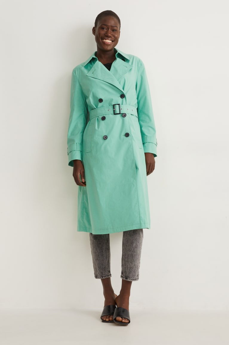 Light Turquoise C&A Trench Women\'s Coats | WVAFZ-9136