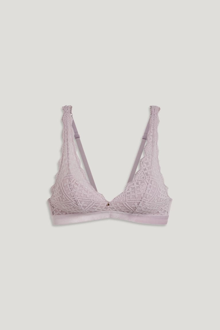 Light Violet C&A Bralette Padded Lycra® Women's Underwear | YPXZW-5310