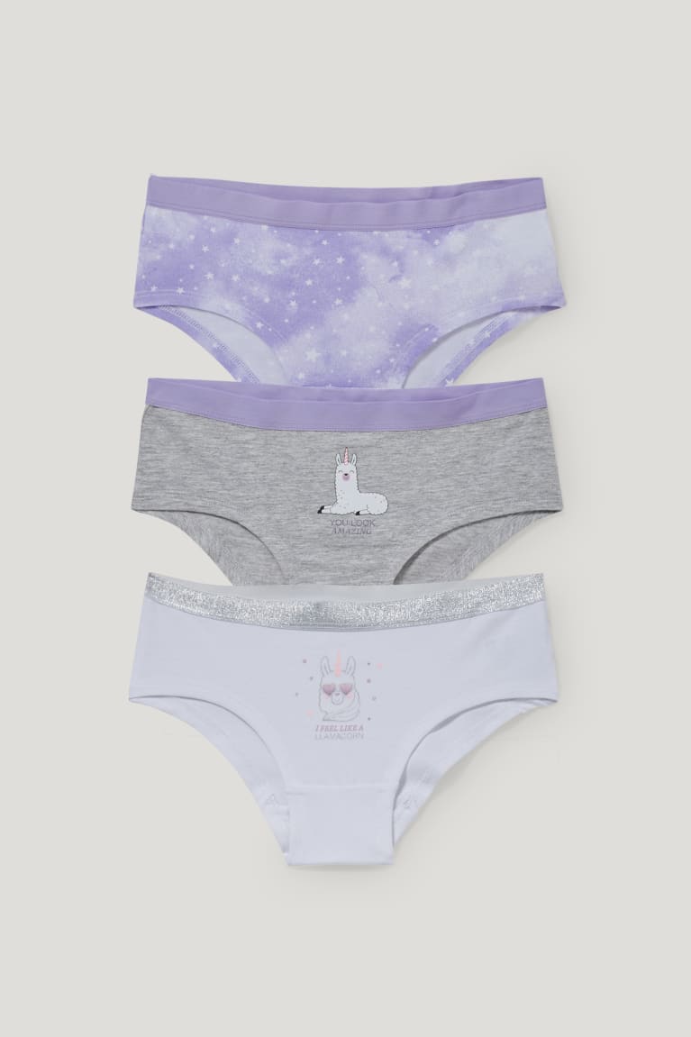 Light Violet C&A Multipack Of 3 Hipster Briefs Organic Cotton Girls\' Underwear | CJIKH-5907