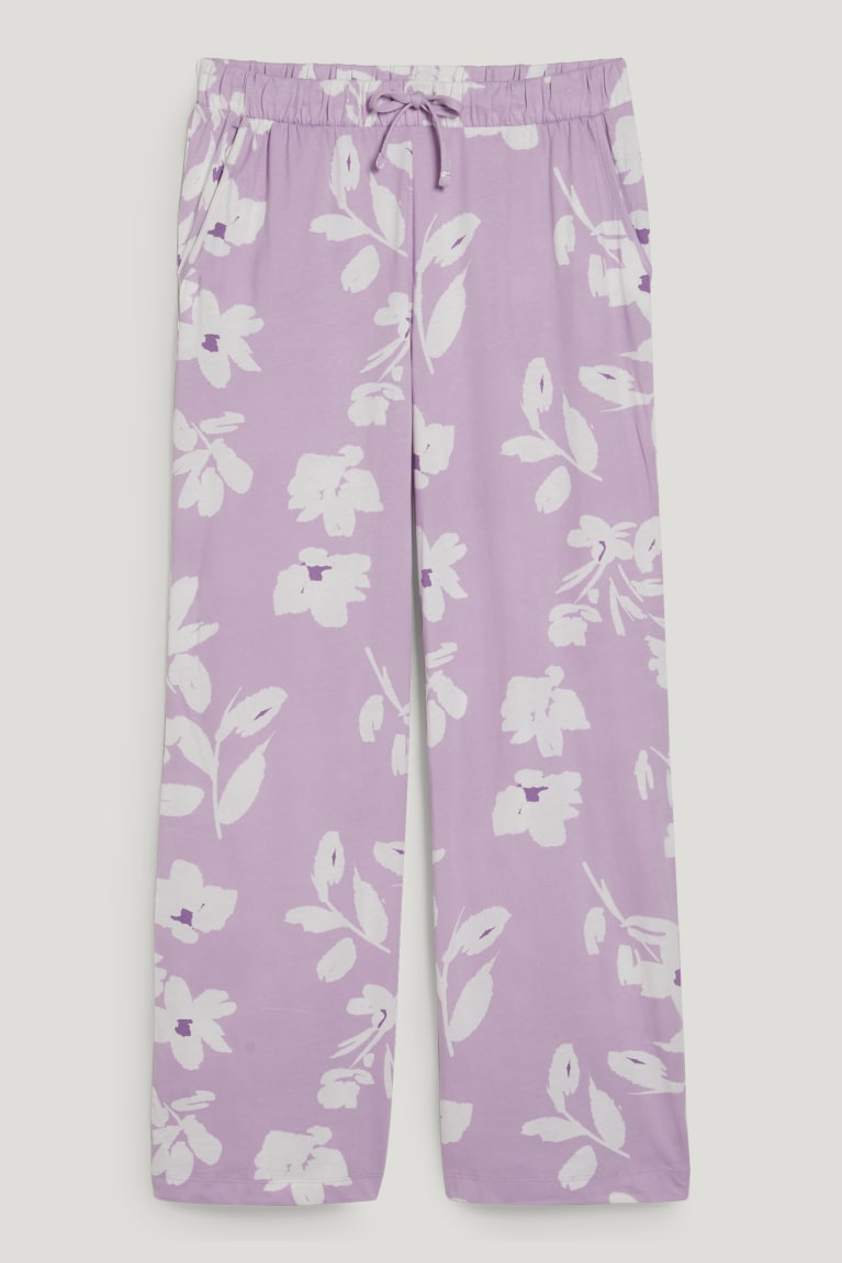 Light Violet C&A Pyjama Bottoms Floral Women's Nightwear | RLWXS-0149