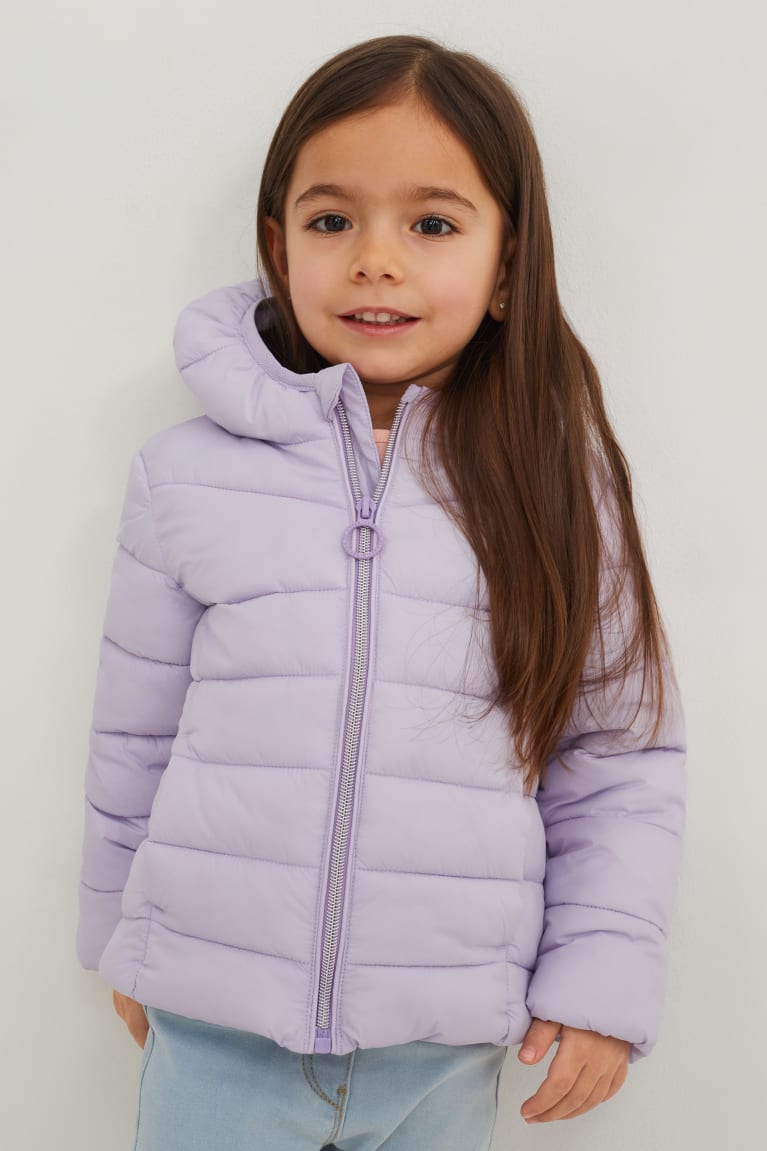 Light Violet C&A Quilted With Hood Recycled Girls\' Jackets | HUTQG-2896