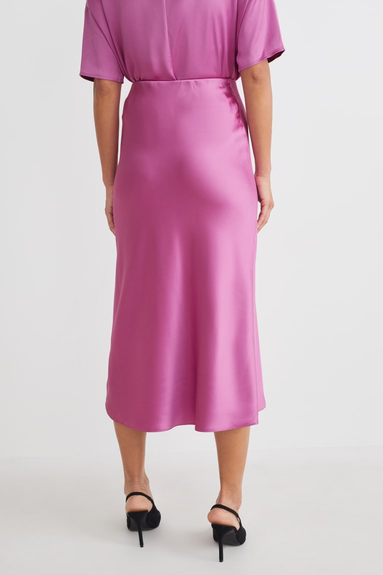 Light Violet C&A Satin Women's Skirts | NVDGO-2798