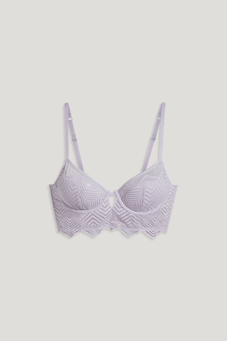 Light Violet C&A Underwire Bra Demi Padded Women's Underwear | BGLDZ-3614