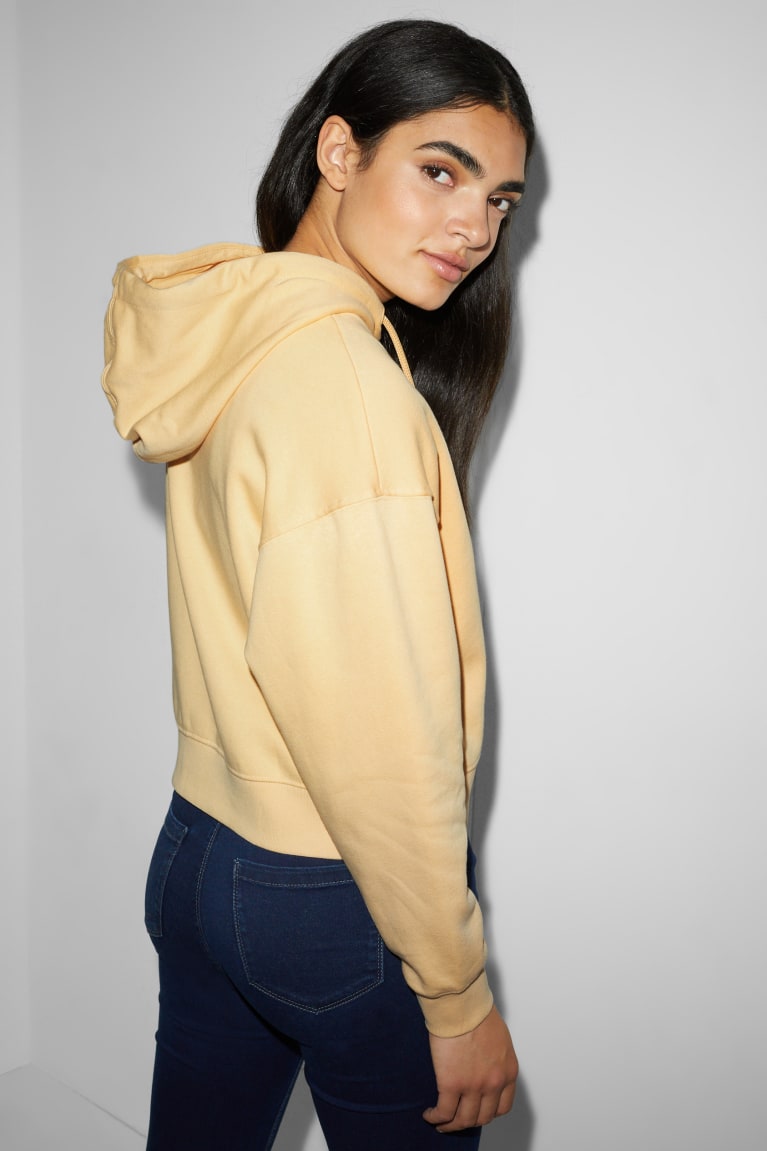 Light Yellow C&A Clockhouse Zip-through With Hood Women's Sweatshirts | ZDGJF-6852