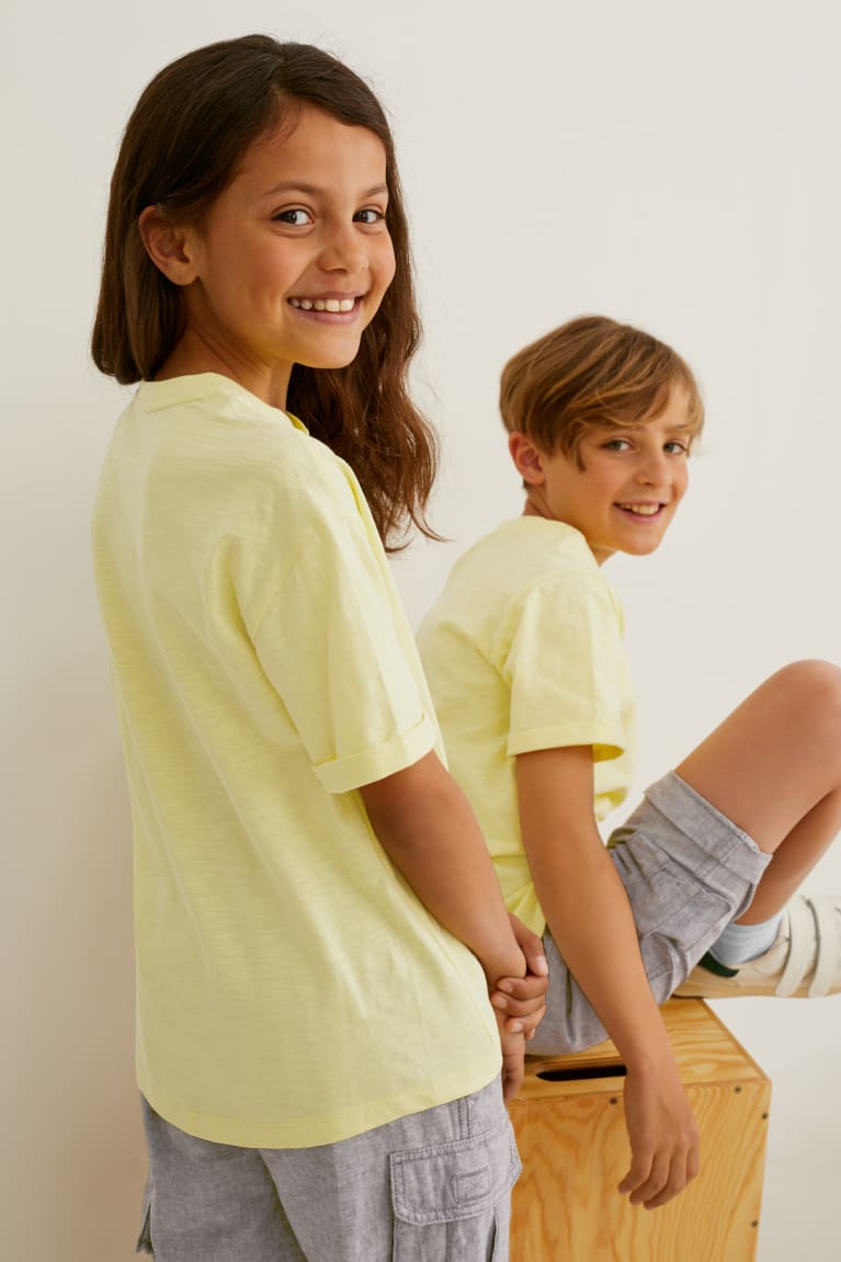 Light Yellow C&A Sleeve Genderneutral Boys' T-shirts | ZSDGB-2165