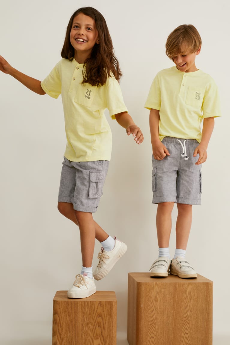 Light Yellow C&A Sleeve Genderneutral Boys' T-shirts | ZSDGB-2165