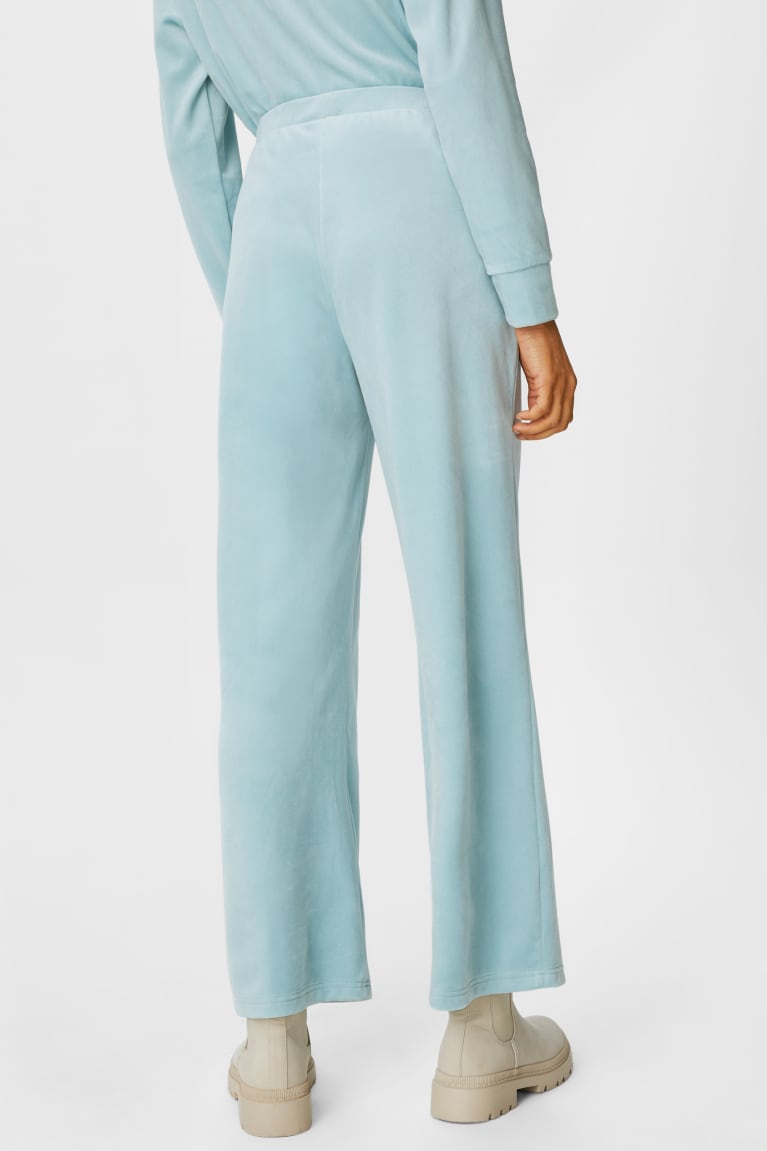 Mint Green C&A Basic Velvet Recycled Women's Trousers | ROWBD-2078