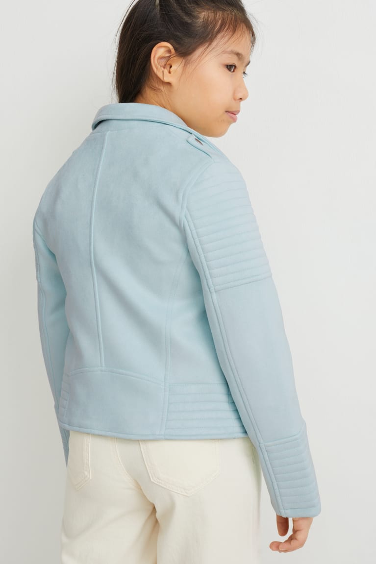 Mint Green C&A Biker Faux Suede Girls' Jackets | AQJSN-1240